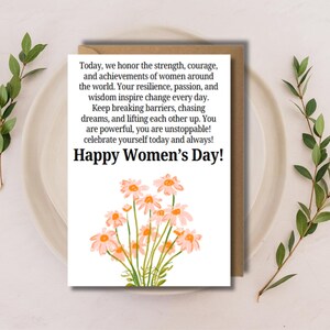 Glücklicher Frauentag Grußkarte, Frauentagskarte, Frauenpower, druckbare Feminismus Karten, Stärkung der Frauen, psychische Gesundheit, positive Zitate