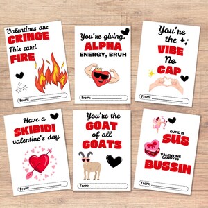 Slang Valentine&#39;s Day Cards, Funny Printable Classroom Valentine, Teen Tween School Valentines, Boys Valentines, Funny Valentine Card