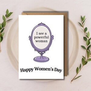 Vedo una donna potente Biglietto di auguri, biglietto per la giornata internazionale della donna, biglietto femminista per lei, regalo stampabile per moglie, citazioni positive