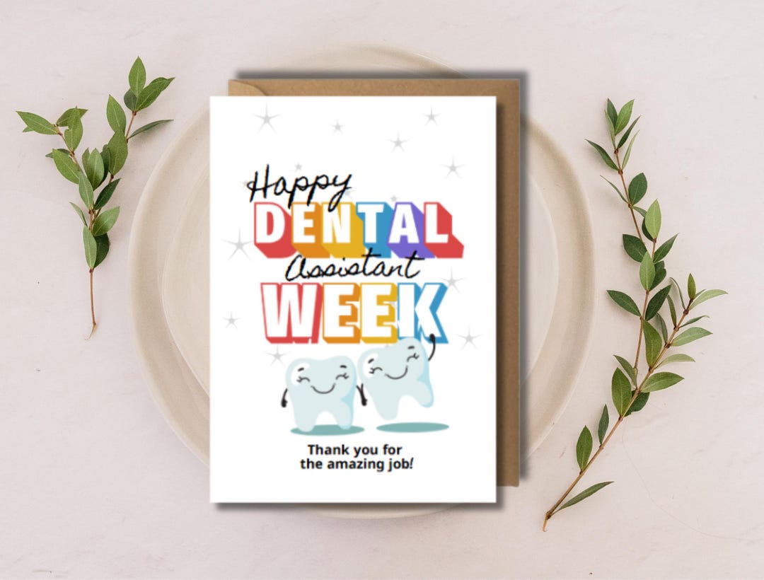 Happy Dental Assistant Week Card, Dentist, Printable Dental Card, Happy ...