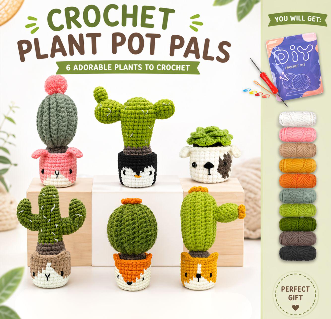39 Free and Paid Crochet Cactus Patterns You’ll Want To Try 1 Cactus Crochet Kit for Beginners DIY Amigurumi Plant Set