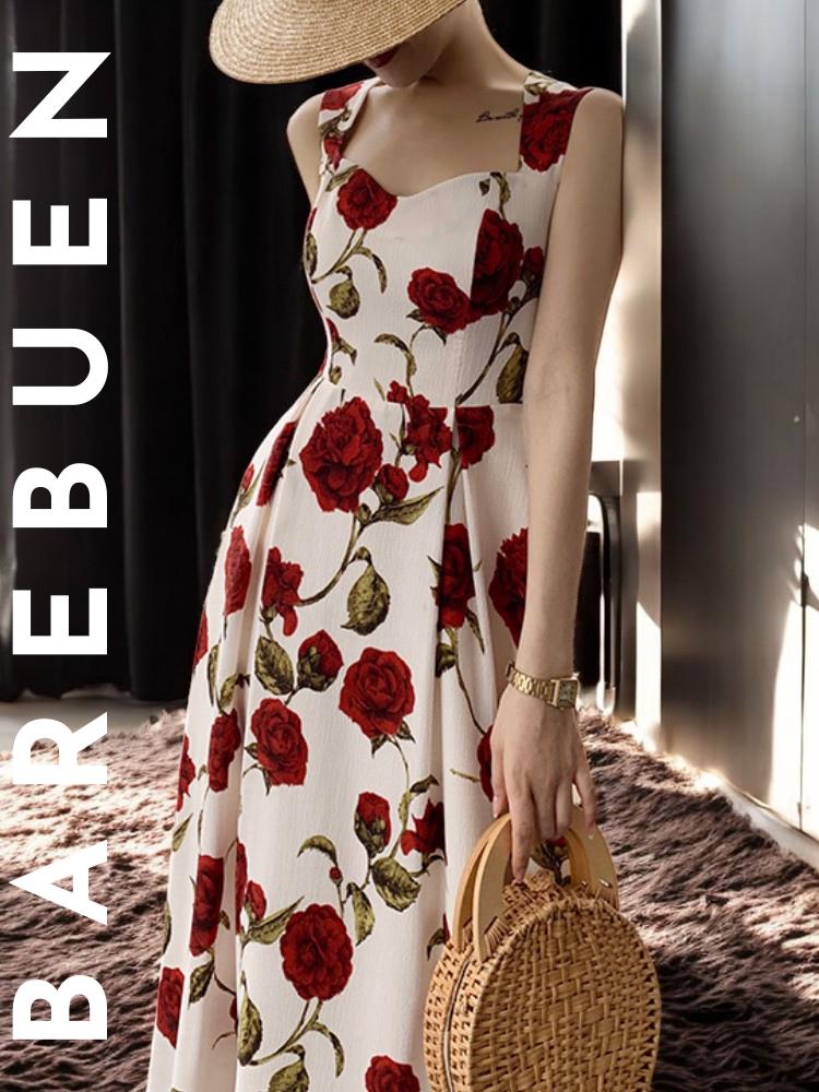rosemuse ロゼミュrose print flare dress rose print flare dress – BUNNY APARTMENT