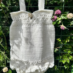 Viktoria Flower Knit Romper  - Baby Knitting Pattern