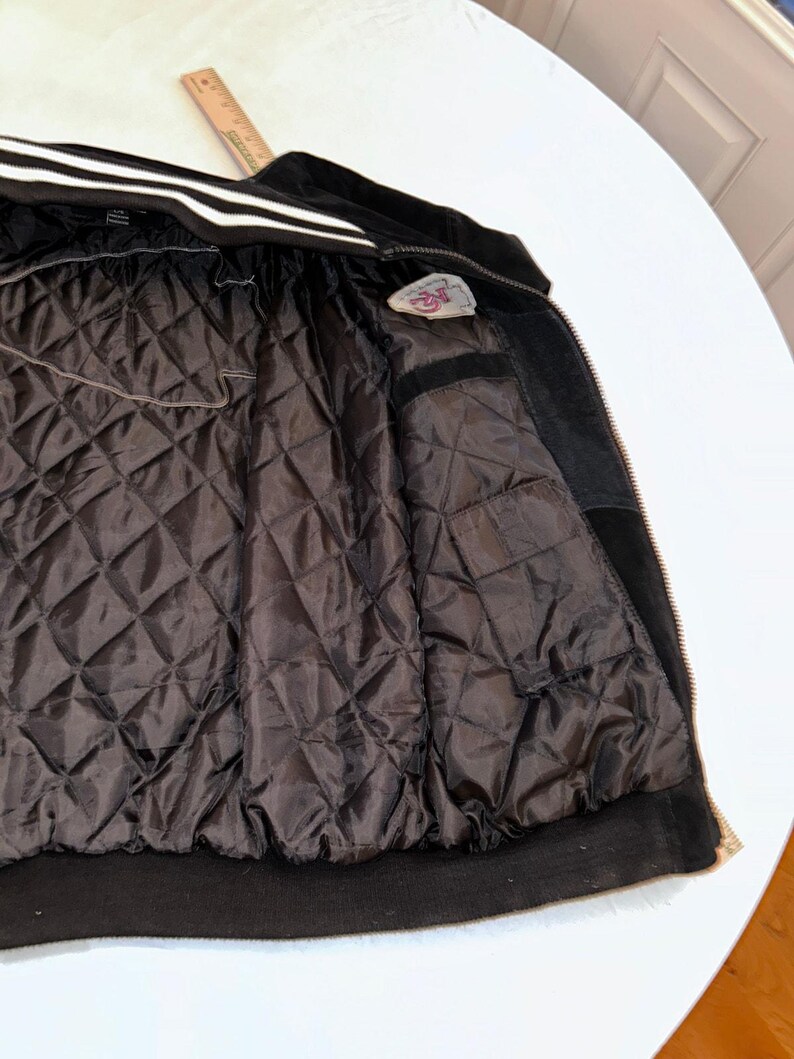 Vintage Kansas City Chiefs Suede Leather Varsity Jacket L Black NFL Sports EII image 5