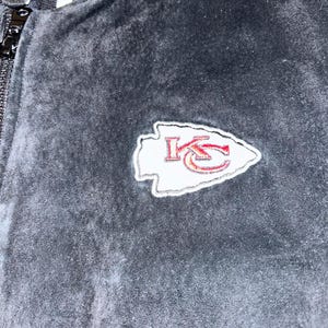 Vintage Kansas City Chiefs Suede Leather Varsity Jacket L Black NFL Sports EII image 9