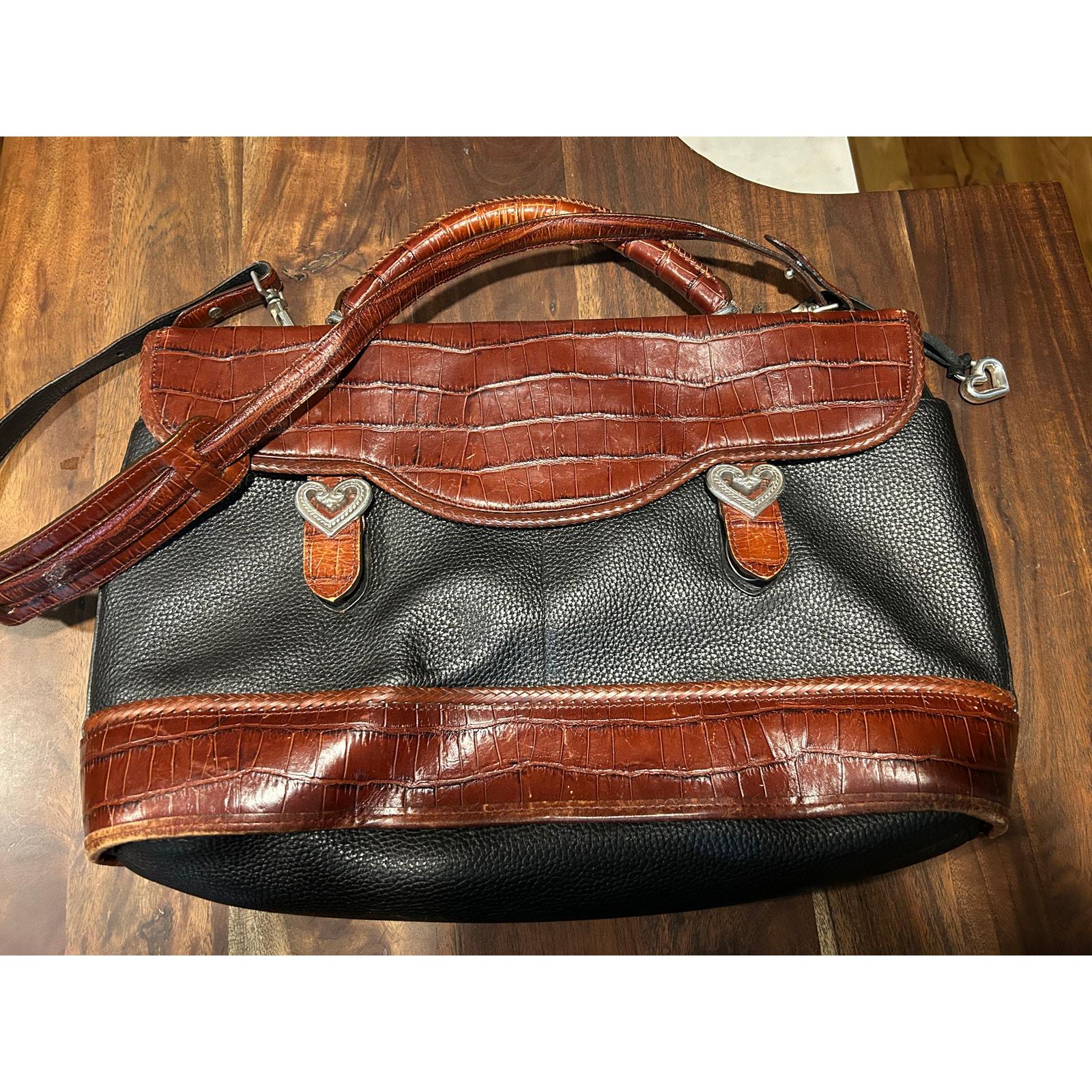 Vintage Authentic Brighton Kodiak Metallic Purple Soft Pebbled Leather W/Dustbag Brand New Lovcat Patent Leather Heart Embossed Plum Barrel  main image 2