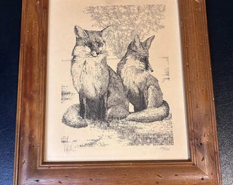 Vintage, Signed and Numbered Fox Sketch