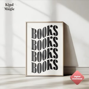 Book lover Wall Art, Bookworm Art Print, Bookish Art Print, Book lover Wall Art, Reader Print, Books Poster, Digital Printable Wall Decor