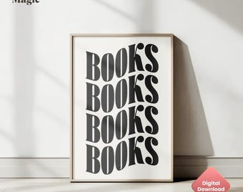 Arte de pared para amantes de los libros, impresión artística para ratones de biblioteca, impresión artística para amantes de los libros, impresión de lectores, póster de libros, decoración de pared imprimible digitalmente