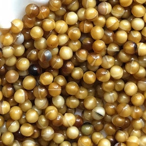 40 Vintage Glass Balls, 3mm Tiny Amber Round Brown Marbles Marbled Tan, Tiny marble beads, tiny brown beads,NOS #10A