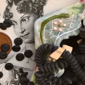 Antique Matte Black Spacer Beads, 15pcs image 2