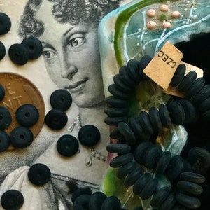 Antique Matte Black Spacer Beads, 15pcs image 1