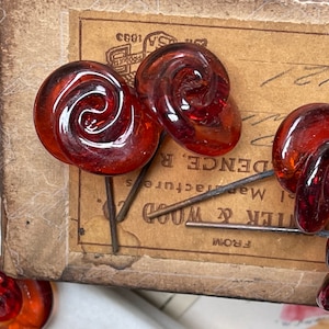 Vintage Topaz Japanese glass Flower Stamens, Tiara