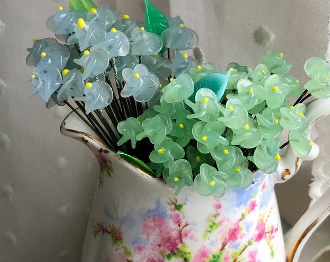 Vintage Glass Flower Stamens, Tiara Glass Flower Stems Etsy