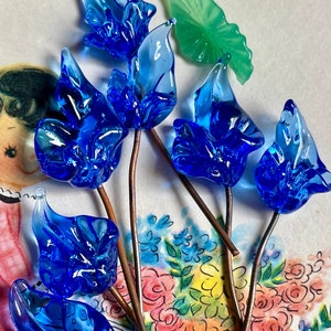 Vintage Japanese glass Flower Stamens, Tiara