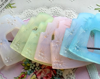 Vintage Glass Frame Beads, Shabby Chic Glass Frames,  Japan Beads, Pastel Glass Jewelry Findings, Glass Connectors, Pressed Glass,