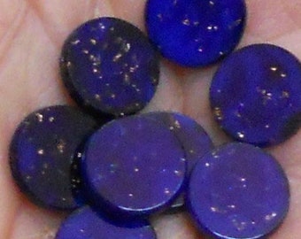 10mm Vintage Glass Cabochons,Lapis cabochons,Cobalt blue cabochons,Midnight 10mm Round NOS Night Stars #174