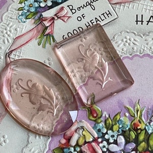 Vintage Glass Intaglio Cabochon, 33x22mm, 1pc