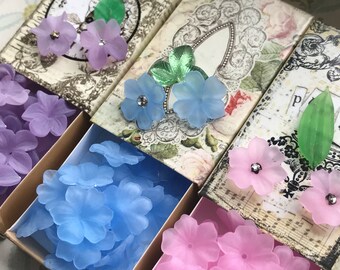 Lucite Flower Beads Size 9.0 mm /" PURPLE /" 50 Pcs