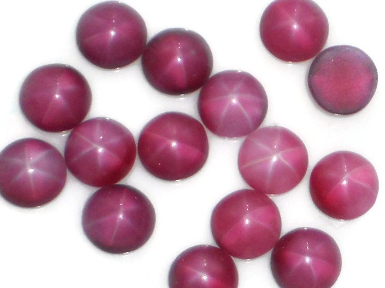 Vintage Glass Cabochons Star Plum Purple Grape 15 7mm Flat Back, vintagerosefindings, 354 image 1