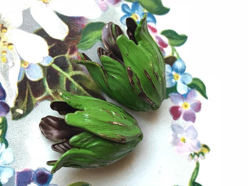 Bead Caps Vintaj Leaf Petal Artsy Blossom Large 22mm Antiqued OX Etched #1412