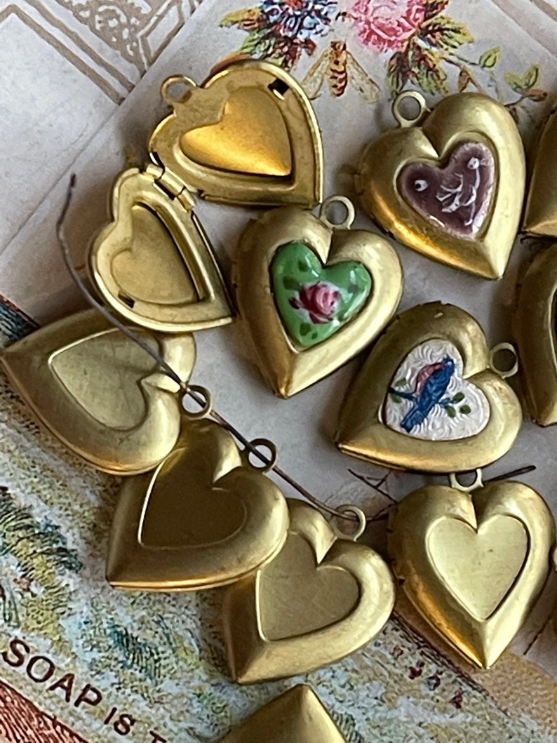 Vintage Heart Lockets, Vintage lockets, Valentines day lockets image 1