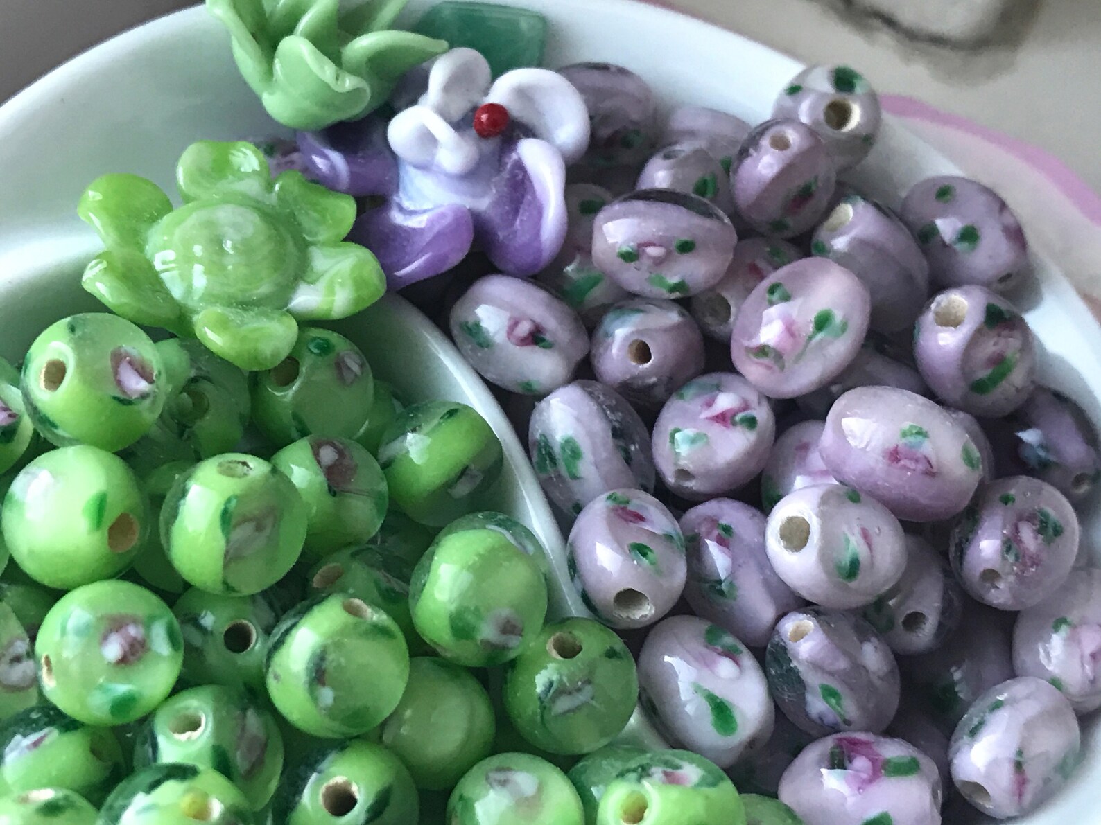 Millefiori Beads Flower Glass Beads Flowers Rose 6mm Round Etsy