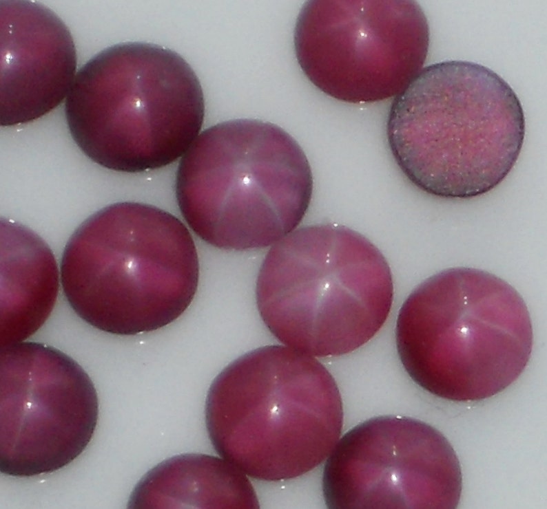 Vintage Glass Cabochons Star Plum Purple Grape 15 7mm Flat Back, vintagerosefindings, 354 image 2