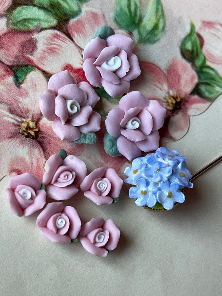 Porcelain Roses, Pink Roses, Rose Embellishments, Tiny Roses