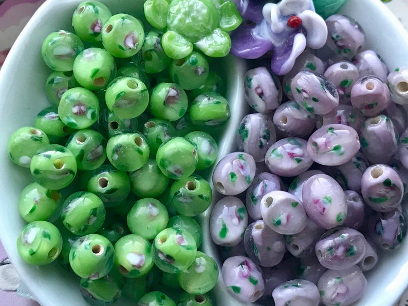 Millefiori beads Flower Glass Beads Flowers Rose 6mm Round Etsy