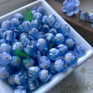 Blueberry Beads, Vintage Beads, blueberries Beads, Blue Beads, 9mm