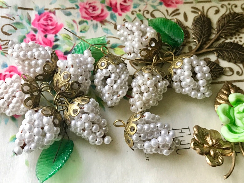 Vintage beaded Grapes charms Grape Cluster Charms Grape Etsy