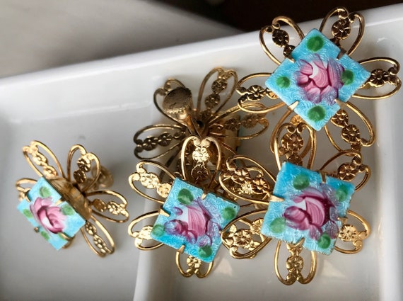 Vintage enamel best sale earrings
