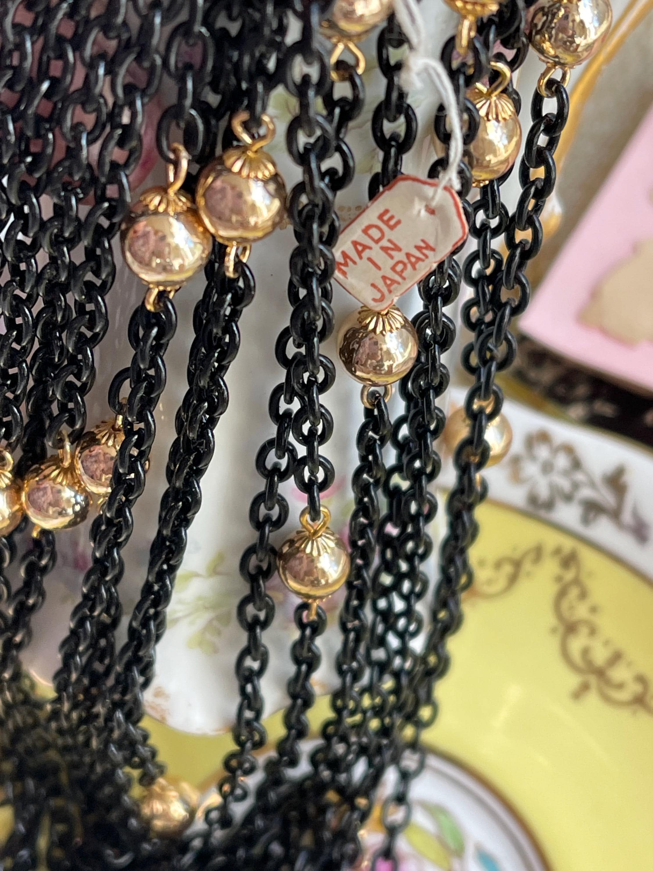 ブラックネックレスチェーン、重ね付けチェーン、ジュエリー用品