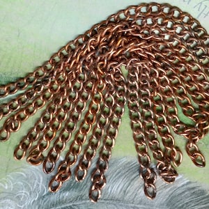 Vintage copper coated steel Chain Bracelet Lot, Starter Bracelets &quot;STARTER&quot; LOT, 8pcs, vintage bracelet chain, chain lot