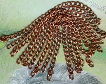 Vintage copper coated steel Chain Bracelet Lot, Starter Bracelets "STARTER" LOT, 8pcs, vintage bracelet chain, chain lot