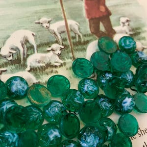 Rose glass Cabochons, Vintage, 9mm