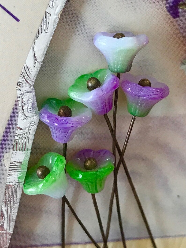 Glass Stamens Glass Flower Stems Flower Headpins Stamen Etsy