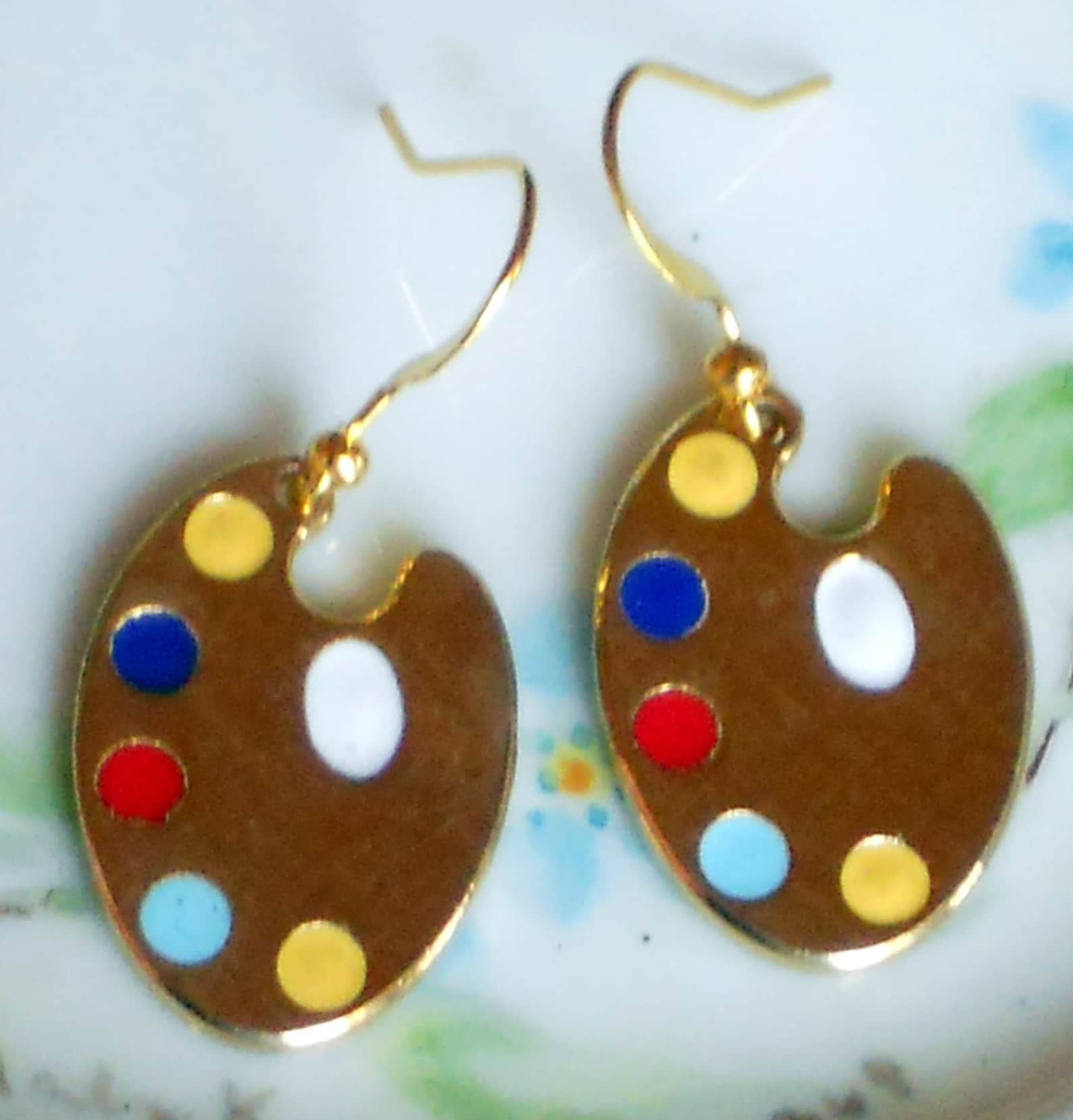 Artist Palette Earrings Art Teacher Earrings Vintage Etsy