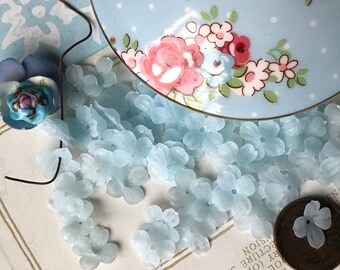 青い花、ヴィンテージフラワービーズ、ルーサイトの花 - Etsy 日本