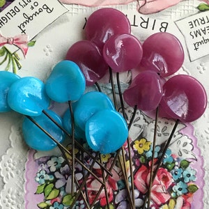 Vintage Glass Headpins,  Lamp work Head pins, Wire headpins, made in Japan, Vintagerosefindings