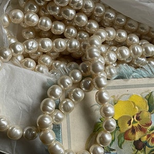 PEARLS, glass pearls, necklace pearls, pearls for beading, vintage pearls, 8mm, Japanese vintage baroque pearls beads, pearls, Castle