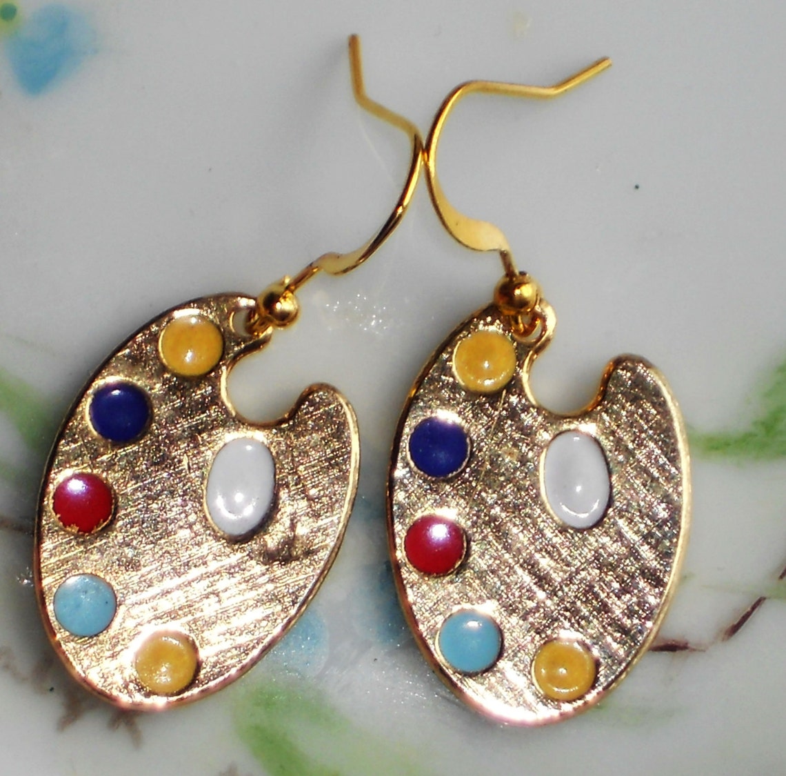 Artist Palette Earrings Art Teacher Earrings Vintage Etsy