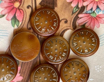 Vintage Glass Watch face cabochons, 2 pcs