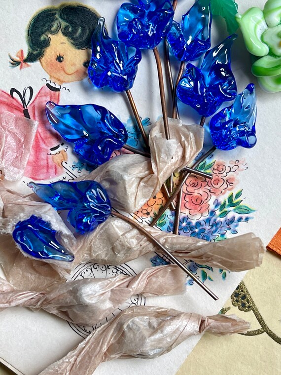 Vintage Japanese Glass Flower Stamens, Tiara - Etsy