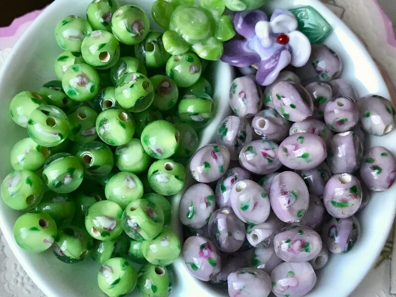 Millefiori beads Flower Glass Beads Flowers Rose 6mm Round Etsy
