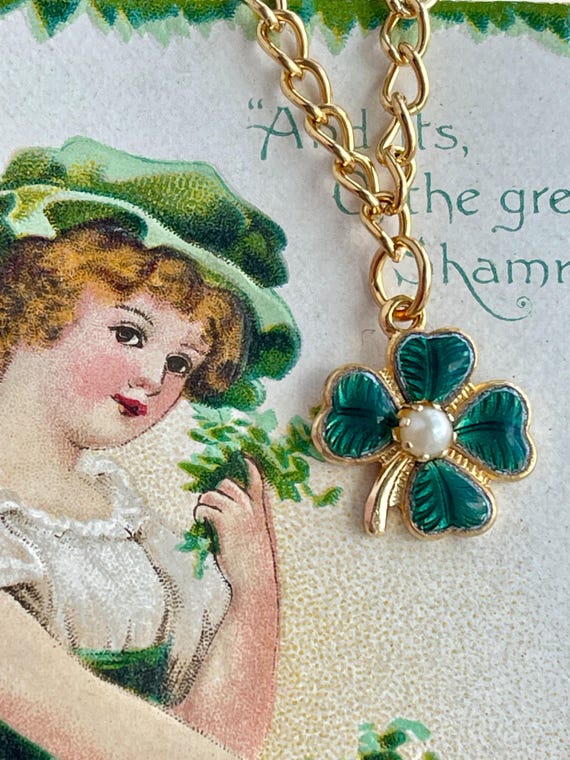New Four Leaf Clover Bracelet, St Patricks Day, V… - image 1