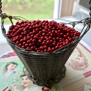 50pcs Cranberry Beads, 4mm, Red Beads, VINTAGE, Acrylic image 1