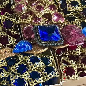Vintage Jeweled Filigree Connectors 4 Pcs - Etsy