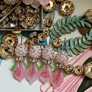 Beautiful Swarovski Rondelle Spacer Beads, Swarovski findings New Old Stock